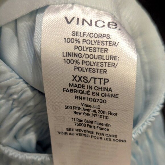 VINCE Blue Crushed Pleat Shorts - size 00 NWT - Picture 8 of 8